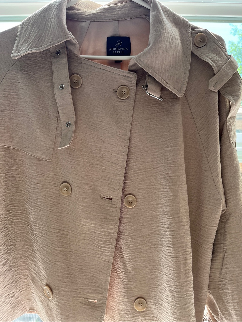 Adrianna Papell Beige Textured Double-Breasted jacket